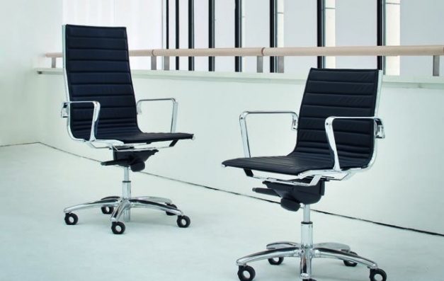 sedute direzionali luxy serie light ergonomica girevole ufficio altezza regolabile incrocio orizzontale imbottita nero