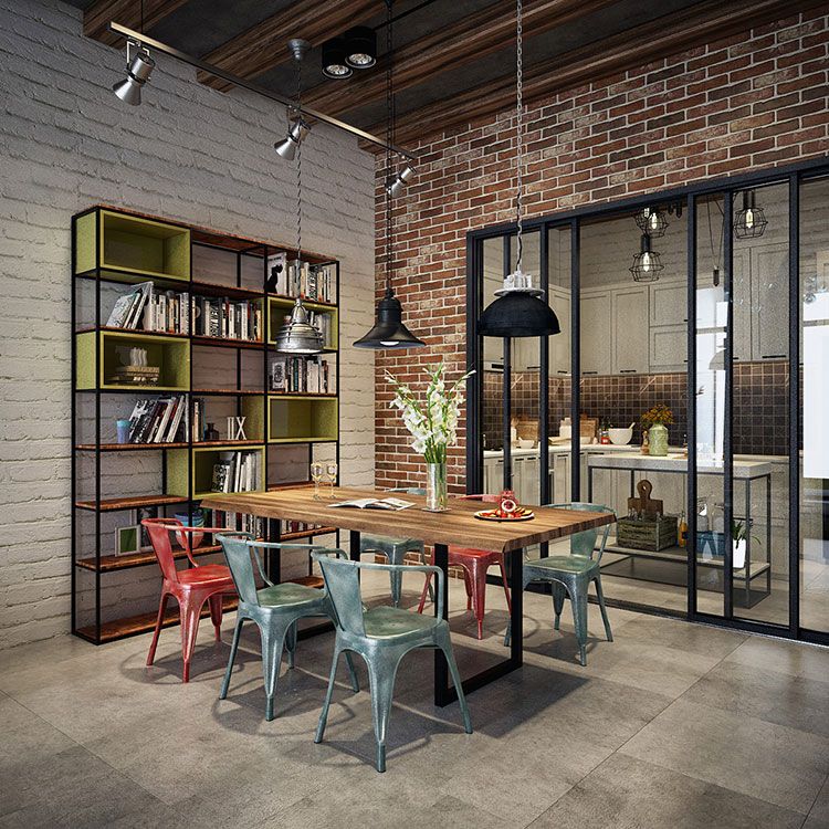 furnish dining room in industrial style