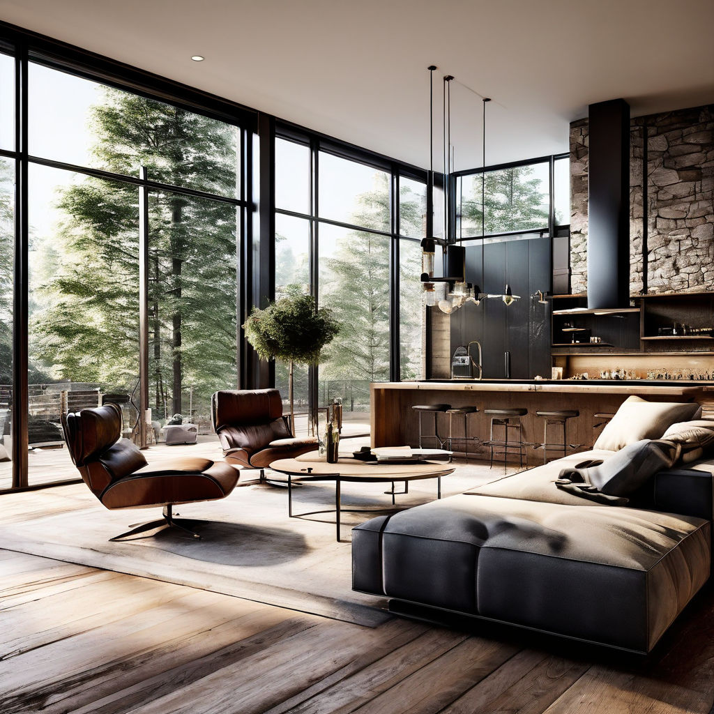 Materialien-Innenarchitektur-Kombination