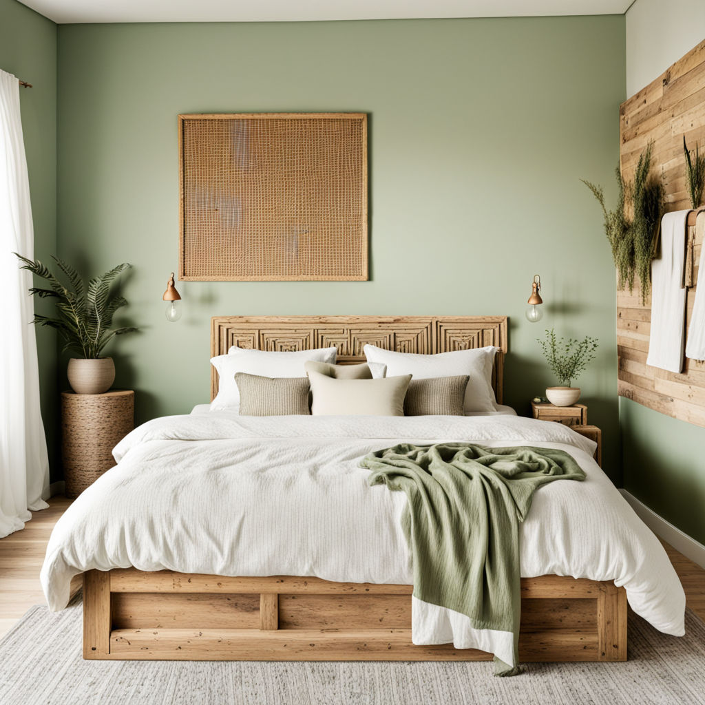 Farbe-Grün-Schlafzimmer-Stil-Rustikal