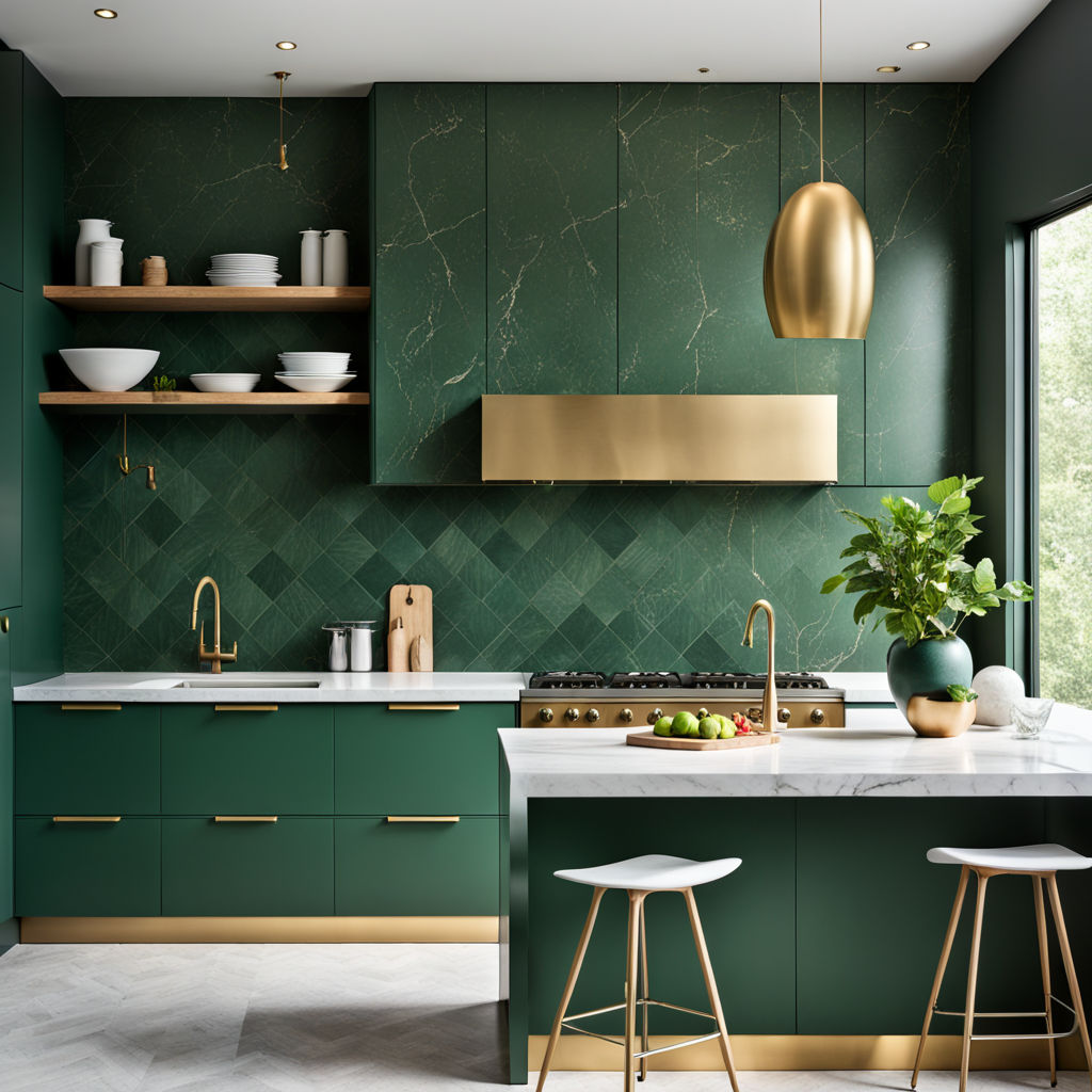 Farbe-Grün-Küche-Schlichtes-Grün-Dunkel