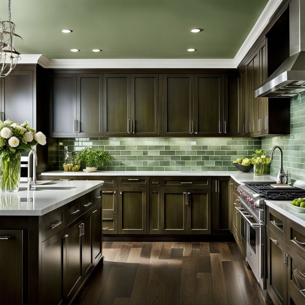 Farbe-Grün-Küchenfliesen-Grün