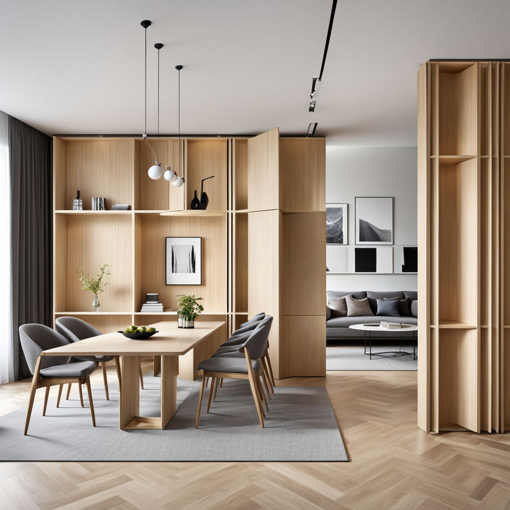 Wall-divider-living room-panels