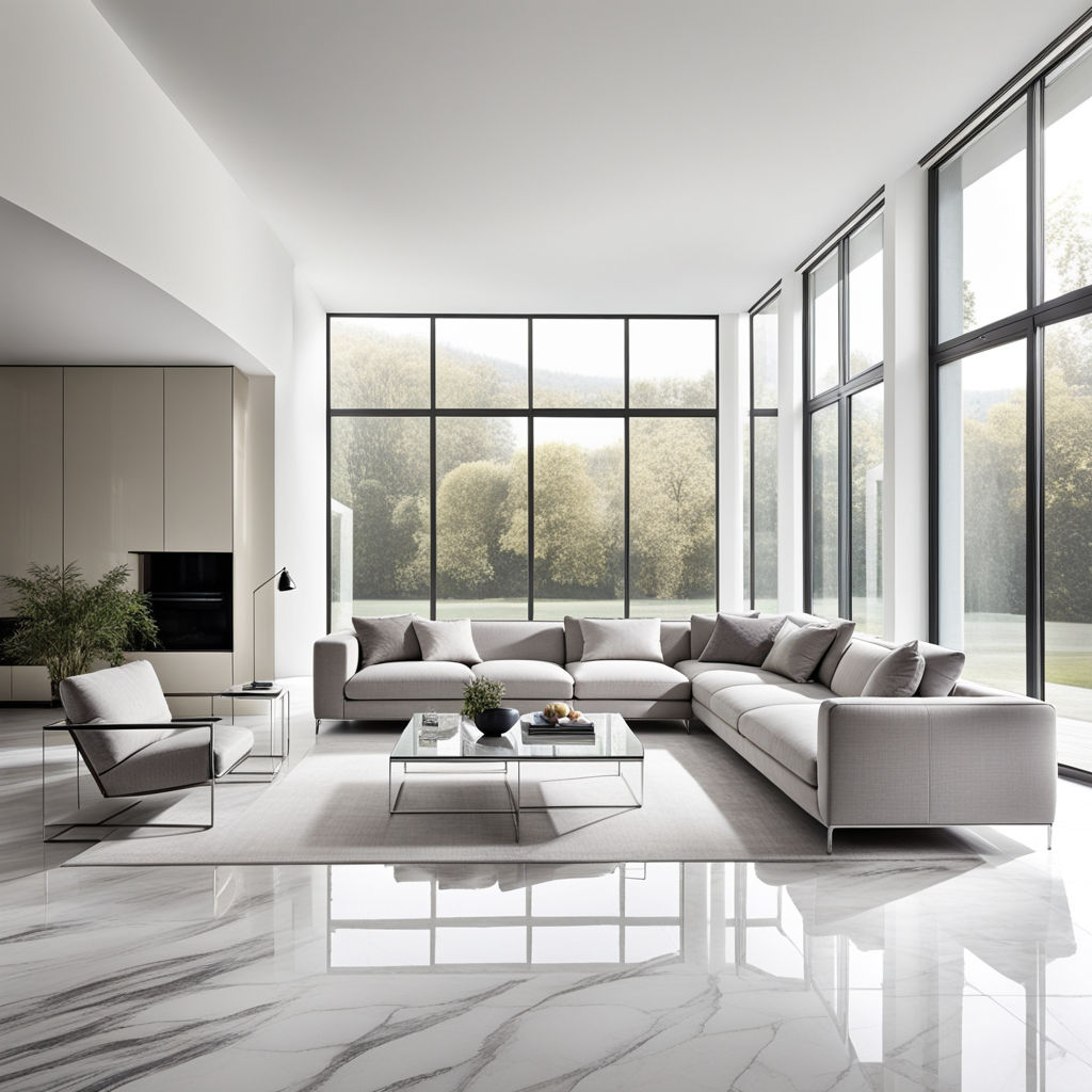 Bodeneffekt-Marmor-weiß-Möbel-minimalistisch