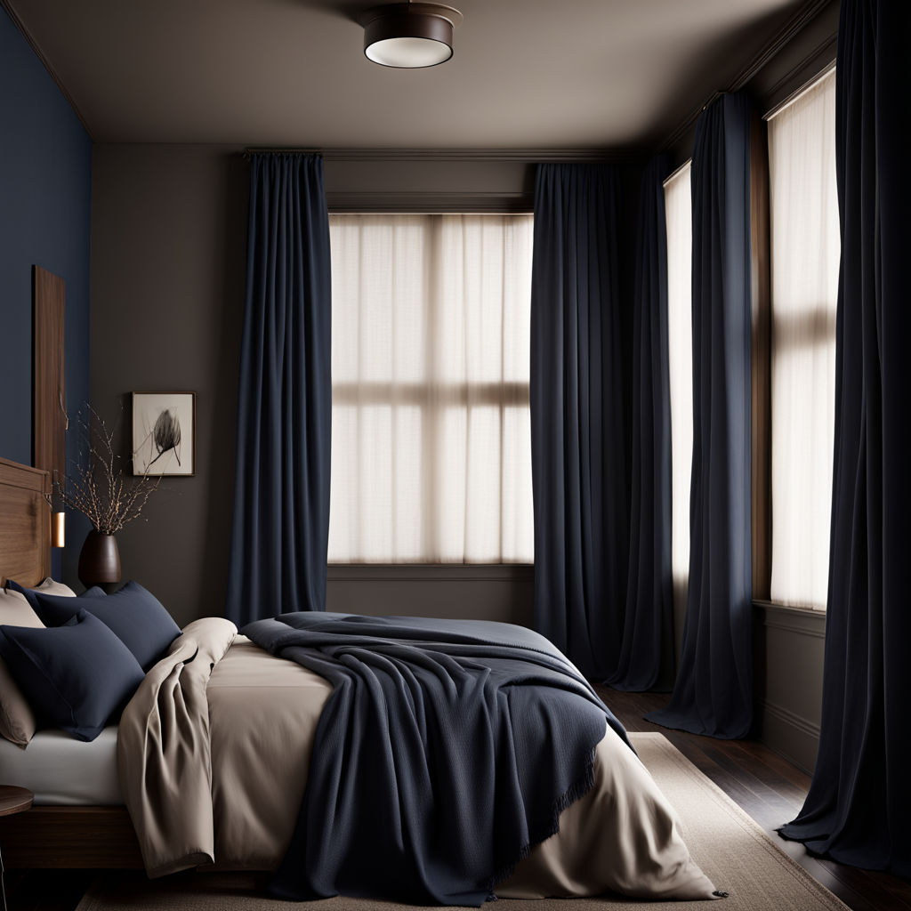 Rideaux-Chambre à coucher-sombre-avec-tons foncés