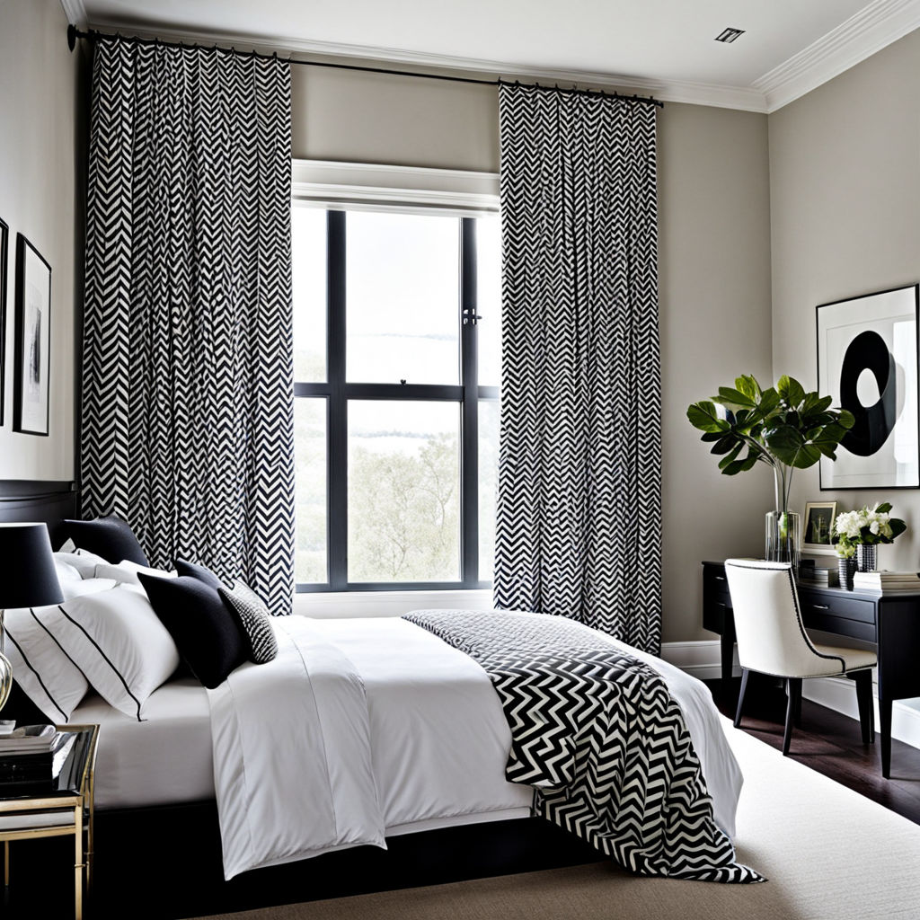 Rideaux-Chambre à coucher-motifs-géométriques